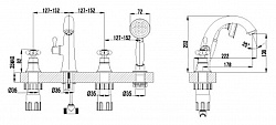 Смеситель Lemark Vintage LM2841B на борт ванны