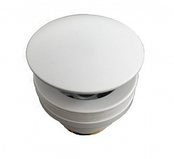 Универсальный донный клапан клик-клак 1 1/4" из латуни, цвет белый матовый
