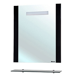 Берта-60 зеркало с полкой  черное (внутр. подсветка)