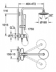 Душевая стойка Grohe Eurodisc Cosmopolitan 23058002