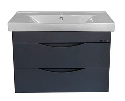 Санриса-80 тумба подвесная с 2 ящ. серебро (ПВХ) (СТРИМ)