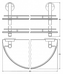 Полка FBS Luxia LUX 081 2-х ярусная 40 см