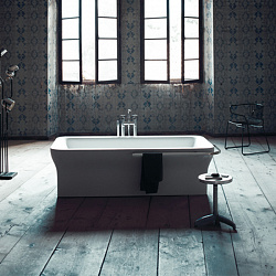 Agape Novecento Ванна отдельностоящая 180x80x51.5 см, 2 полотенцедержателя, цвет: белый
