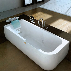 Jacuzzi Aquasoul Lounge Ванна пристенная, 180x80x57 см гидромассажная AQS + R + C пристенная Dx, панель, слив-перелив , цвет: белый-хром