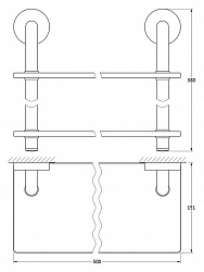 Полка Ellux Elegance ELE 036 2-х ярусная, 50 см