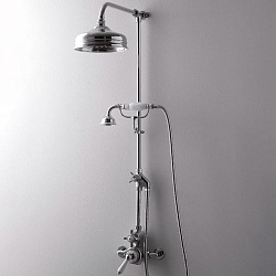 Devon Ручной душ с переключателем и держат, для термостата MARM74 и душа на стойке MARK3182, с ручкой белой, цвет: хром (со скл комплектом продаем!)2084