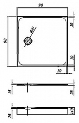 Поддон для душа Kolpa San Salsa 90x90