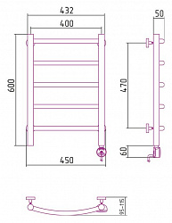 Полотенцесушитель электрический Сунержа Галант 60x40 R