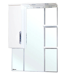 Лагуна-85 зеркало-шкаф белое лев. (свет.)