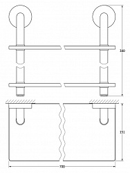 Полка Ellux Elegance ELE 038 2-х ярусная, 70 см