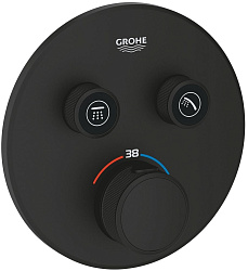Grohtherm SmartControl Термостат для встраиваемого монтажа на 2 выхода, фантомный чёрный 29507KF0