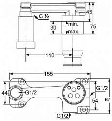 Смеситель Kludi Bozz 38243 скрытая часть