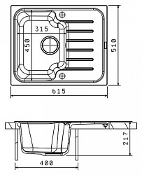 Мойка кухонная Florentina Таис 615 антрацит
