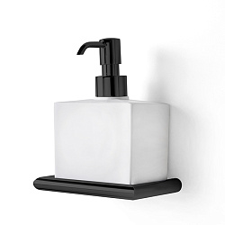 3SC Guy Дозатор для жидкого мыла, подвесной, композит Solid Surface, цвет: белый матовый/черный матовый2198