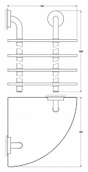 Полка Ellux Elegance ELE 056 4-х ярусная угловая, 26 см