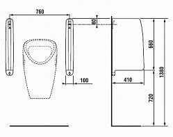 Перегородка для писсуара Jika Split 4760.1