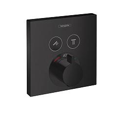 HG ShowerSelect  Встраиваемый термостат для душа, 2 источника с кнопками вкл/выкл (внешняя часть), цвет: черный матовый1989