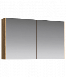 Зеркальный шкаф 100 см с двумя дверьми на петлях с доводчиком. Цвет дуб балтийский