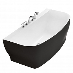 Акриловая ванна без перелива BELBAGNO BB74-NERO-W0, 1650x780x590