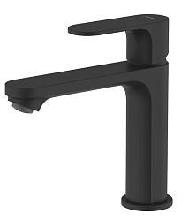 АЛЬФА смеситель для раковины 110 без донного клапана, матовый черный AQ1910MB