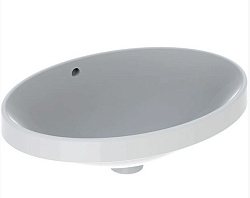 VariForm Раковина встраиваемая в столешницу овальной формы, 55х40 см, без отв. под смеситель, с отв. перелива 500.716.01.2