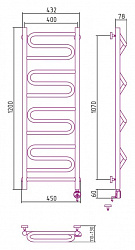 Полотенцесушитель электрический Сунержа Элегия 120x40 R
