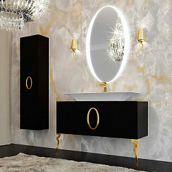 Мебель для ванной La Beaute Savoie 120 черная, фурнитура золото