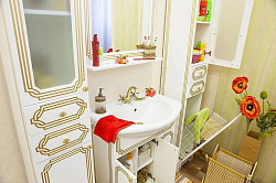 Мебель для ванной Sanflor Каир 75 белая, золотая патина