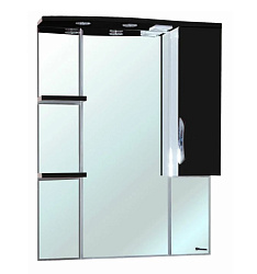 Лагуна-75 зеркало-шкаф черное прав. (свет.)