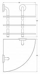 Полка Ellux Elegance ELE 055 3-х ярусная угловая, 30 см