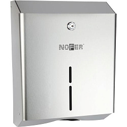 Антивандальный прямоугольный диспенсер для бумажных полотенец Nofer из нержавеющей стали, глянцевый