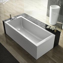 Ванна Jacuzzi Moove Blower Air 180x80x57 см пристенная, Sx, без отверстий под смеситель, цвет: белый сатинированный