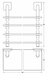 Полка Ellux Avantgarde AVA 047 4-х ярусная, 40 см