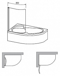 Шторка на ванну Ravak Rosa CVSK1 140/150 L Transparent, профиль сатин