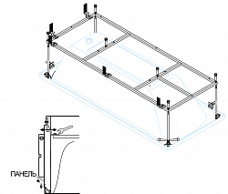 Металлический каркас для акриловой ванны CEZARES EMP-170-70-MF-R