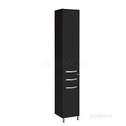 Шкаф - колонна Aquaton Ария Н черный глянец 1A124303AA950