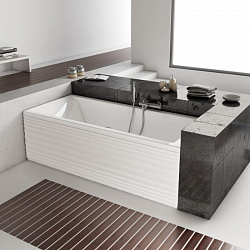 Ванна с основаниями Jacuzzi Moove 180x80x57 см пристенная, цвет: белый сатинированный