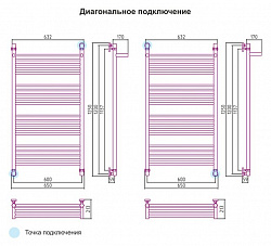 Полотенцесушитель водяной Сунержа Богема 00-0103-1260 120x60 с полкой