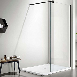 AQ WIW 12020GM Душевая перегородка Walk in с держателем 1200x2000 профиль оружейная сталь, стекло прозрачное