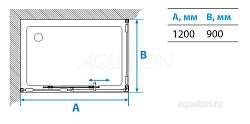 Душевое ограждение Aquaton Ritsa прямоугольное L 120х90х200 1AX003SSXX000