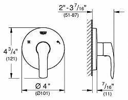 Переключатель потоков Grohe Eurosmart 19972002 на три потребителя