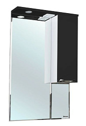 Альфа-55 зеркало-шкаф черный прав.(свет.)