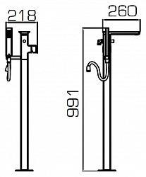 Смеситель Bravat Phillis F656101C-B2 напольный