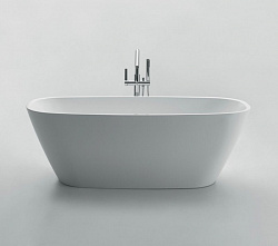 Акриловая ванна без перелива BelBagno 150x76x60 см BB72-1500-W0, белая овальная