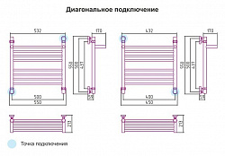 Полотенцесушитель водяной Сунержа Богема 00-0103-5050 50x50 с полкой