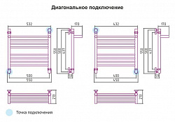 Полотенцесушитель водяной Сунержа Богема 00-0103-5050 50x50 с полкой