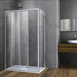 Душевой уголок Софт (Soft) VSR-3SO1016CL, 1600*1000, хром, стекло прозрачное