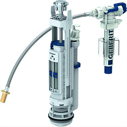 Механизм двойного смыва, тип 290-380, двойной смыл, подсоединение воды снизу,3/8" и 1/2", глянцевый хром 283.313.21.2