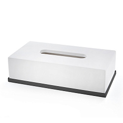 3SC Mood Deluxe Контейнер для бумажных салфеток, 24х7х13 см, прям, наст, композит Solid Surface, цвет: белый матовый/черный матовый (ПО ЗАПРОСУ)2204