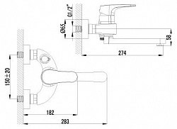 Смеситель Lemark Shift LM4314C для ванны с душем